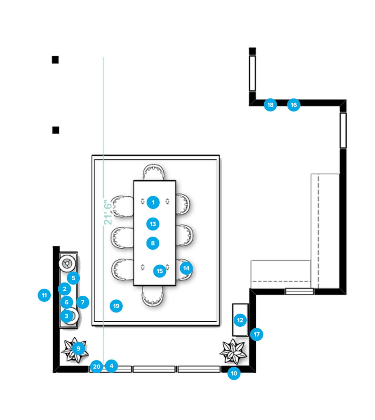 Online Designer Dining Room Floorplan