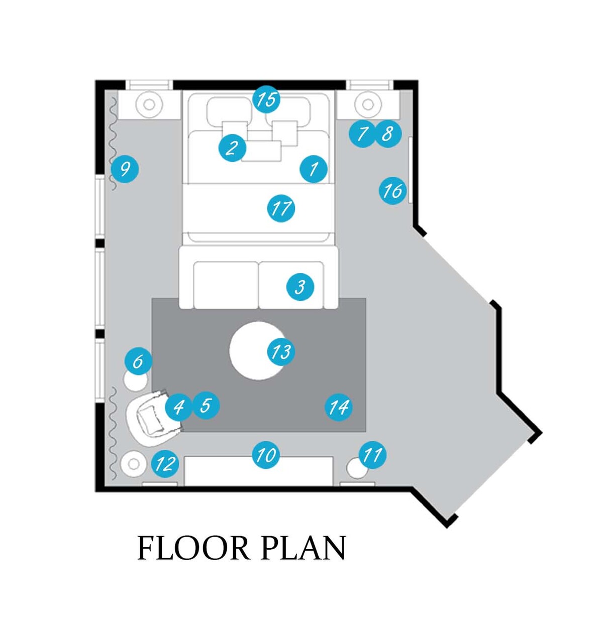 Plano del Dormitorio del Diseñador en Línea