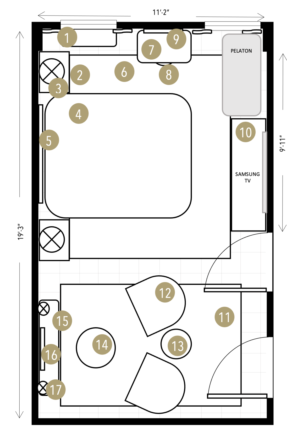 Online Designer Bedroom Floorplan