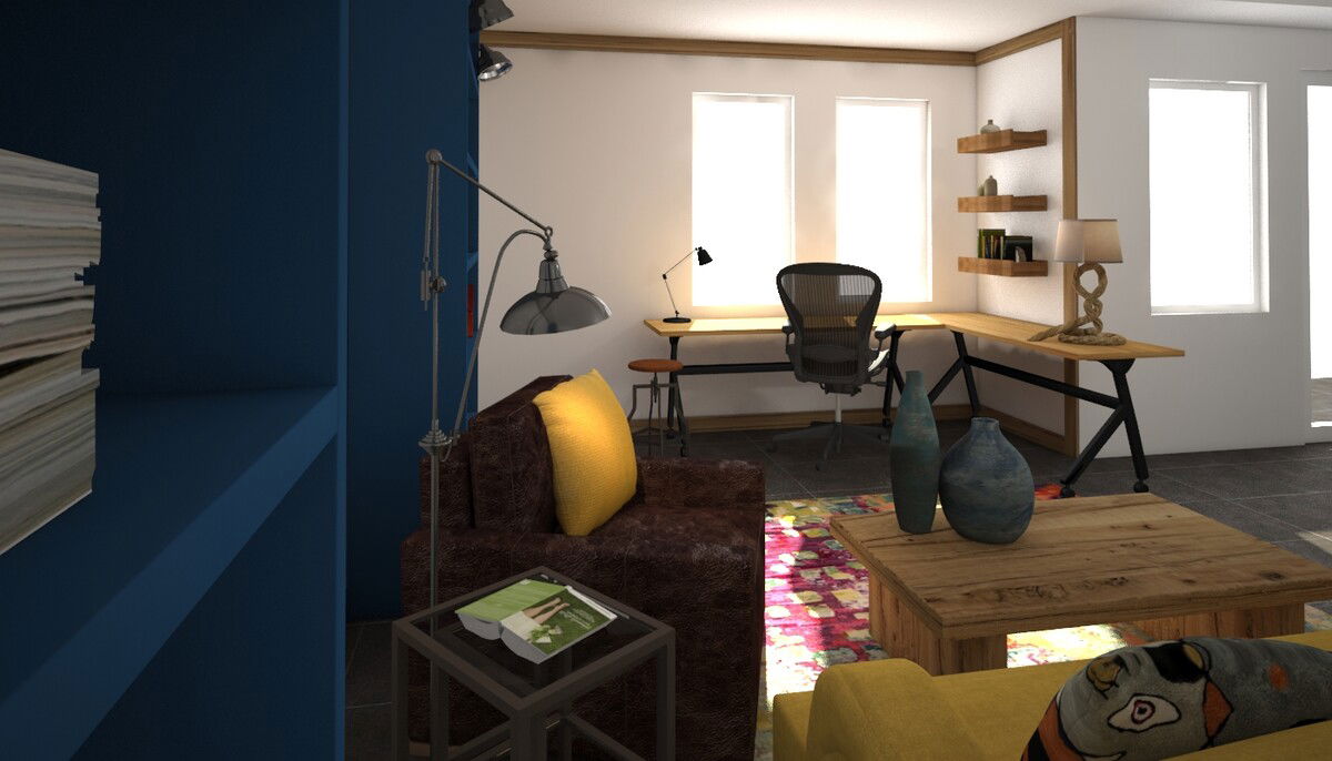 Modelo 3D de Oficina en Casa/Pequeña Oficina Diseñador Online 5
