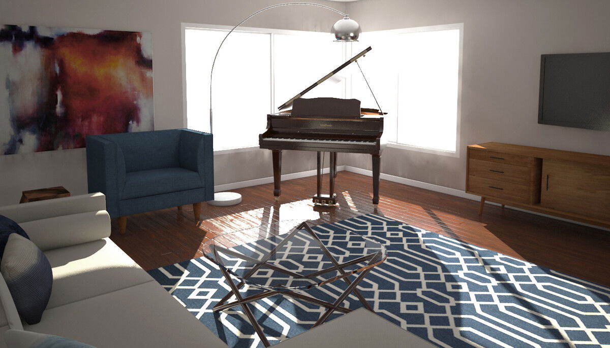 Online Designer Living Room 3D Model 3