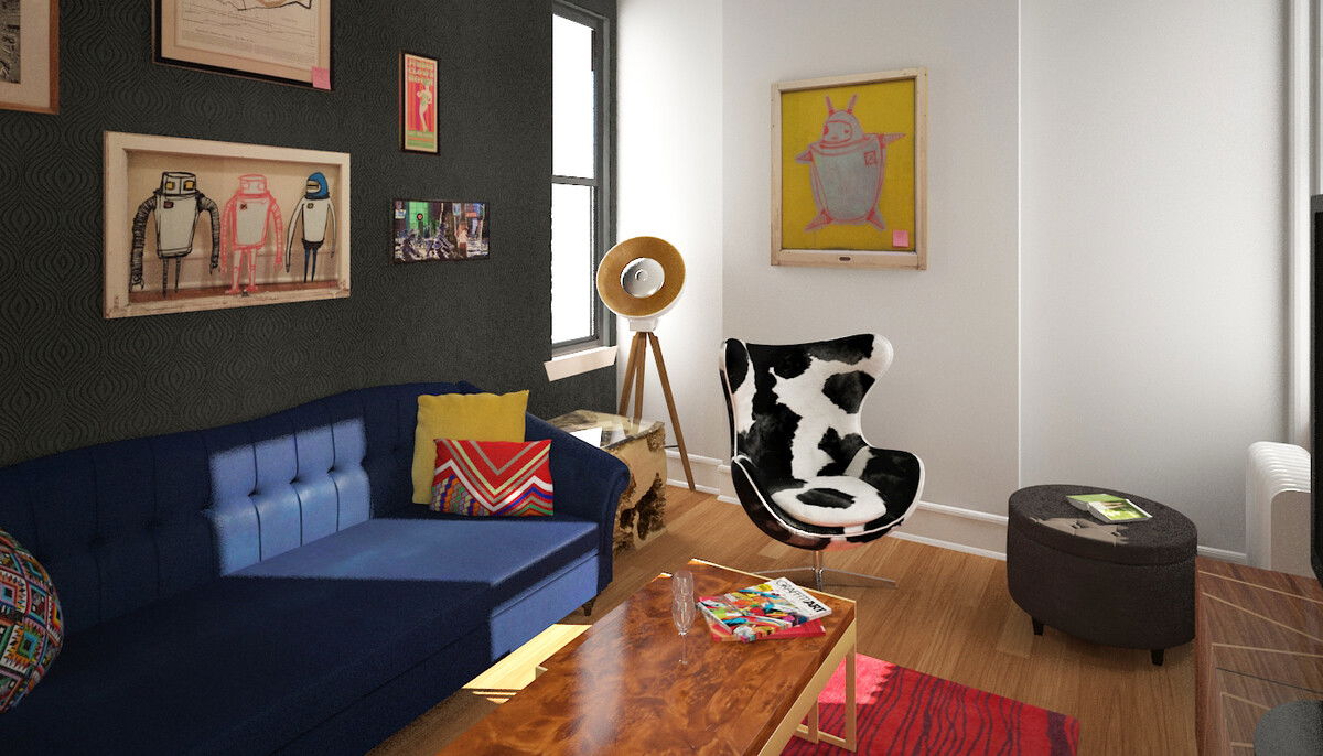 Modelo 3D de dormitorio de diseñador en línea 5