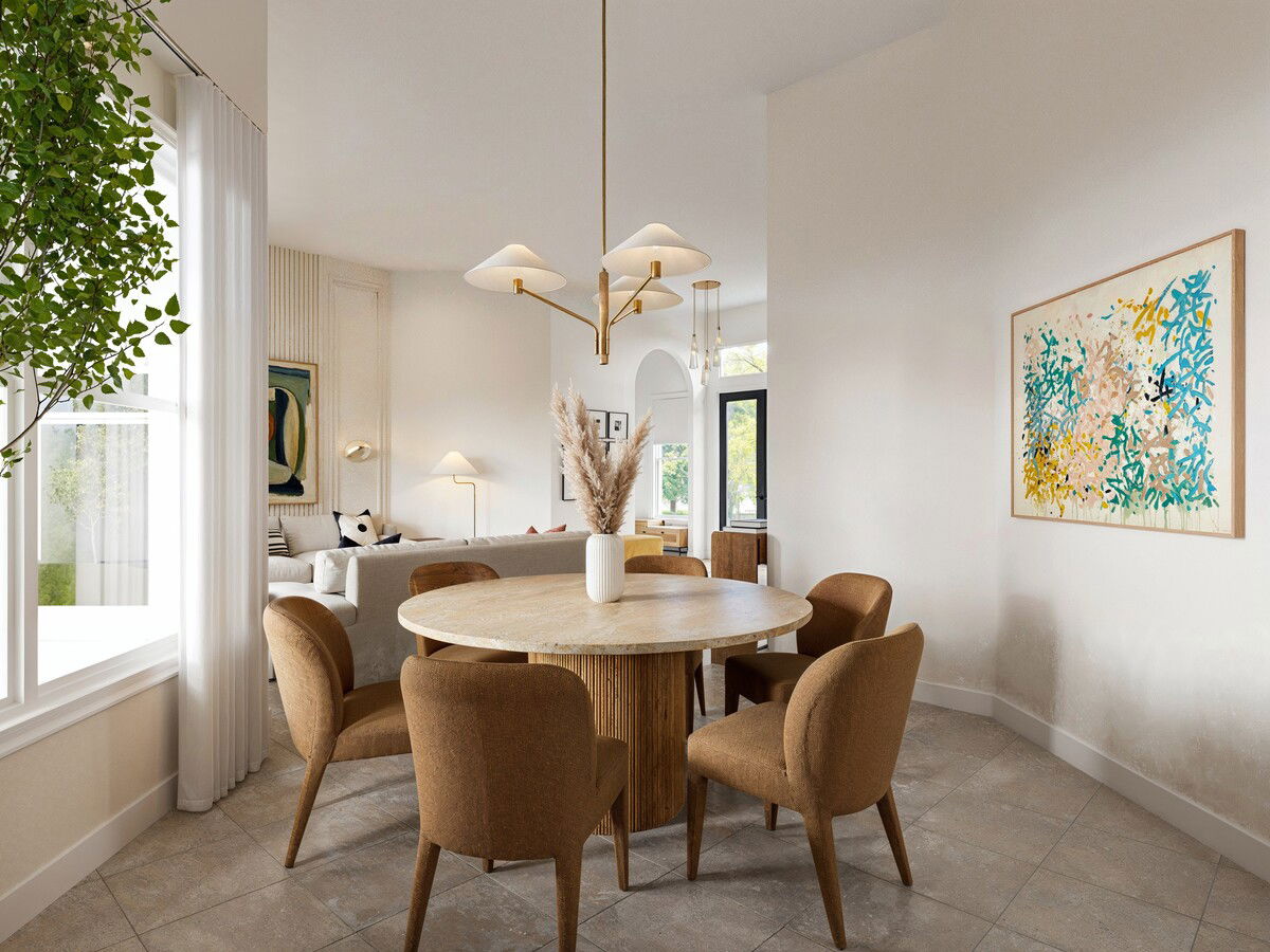 Fresh & Modern Living/Kitchen & Office Design Rendering thumb