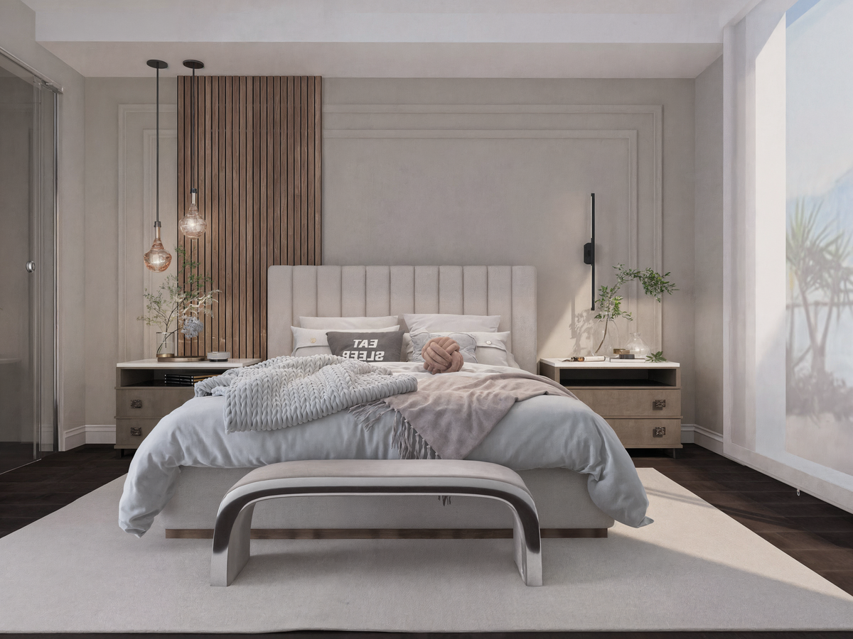 Contemporary and Relaxing Bedroom Remodel Rendering thumb