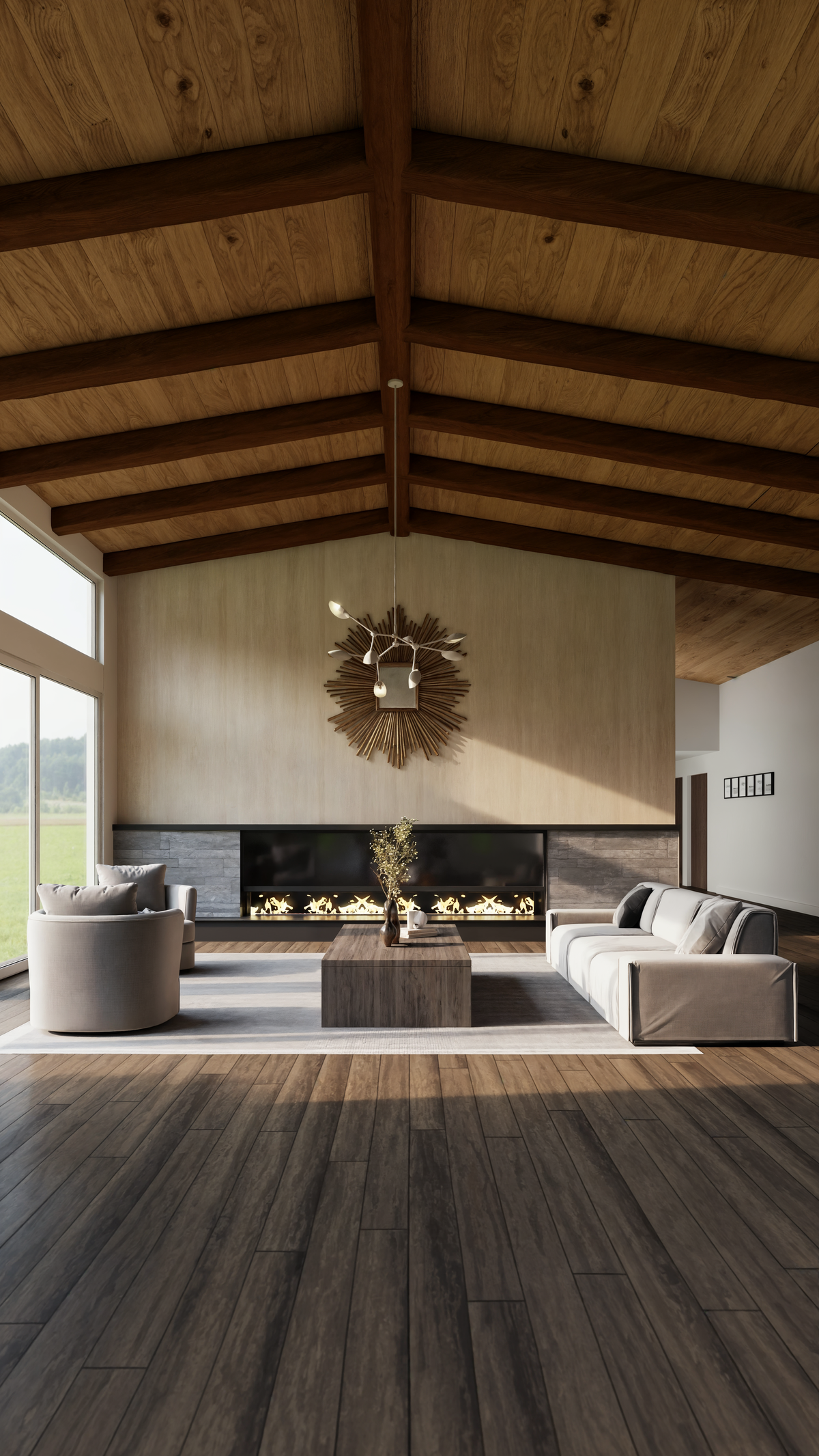Elegant Contemporary Great Room Design Rendering thumb