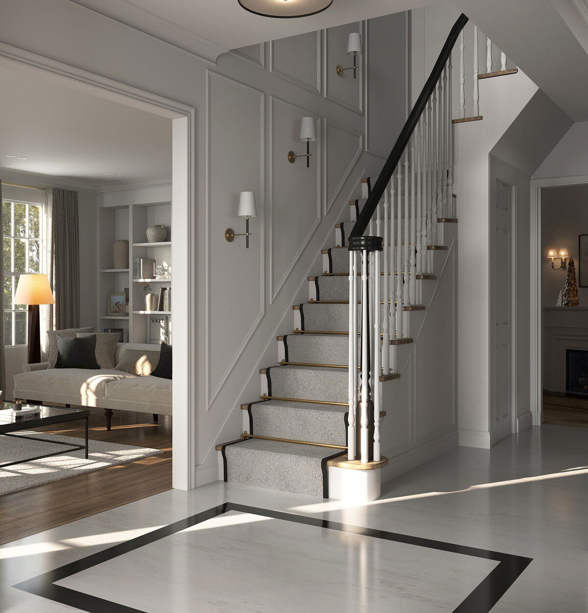 Contemporary Glam Home Interior Design Rendering thumb