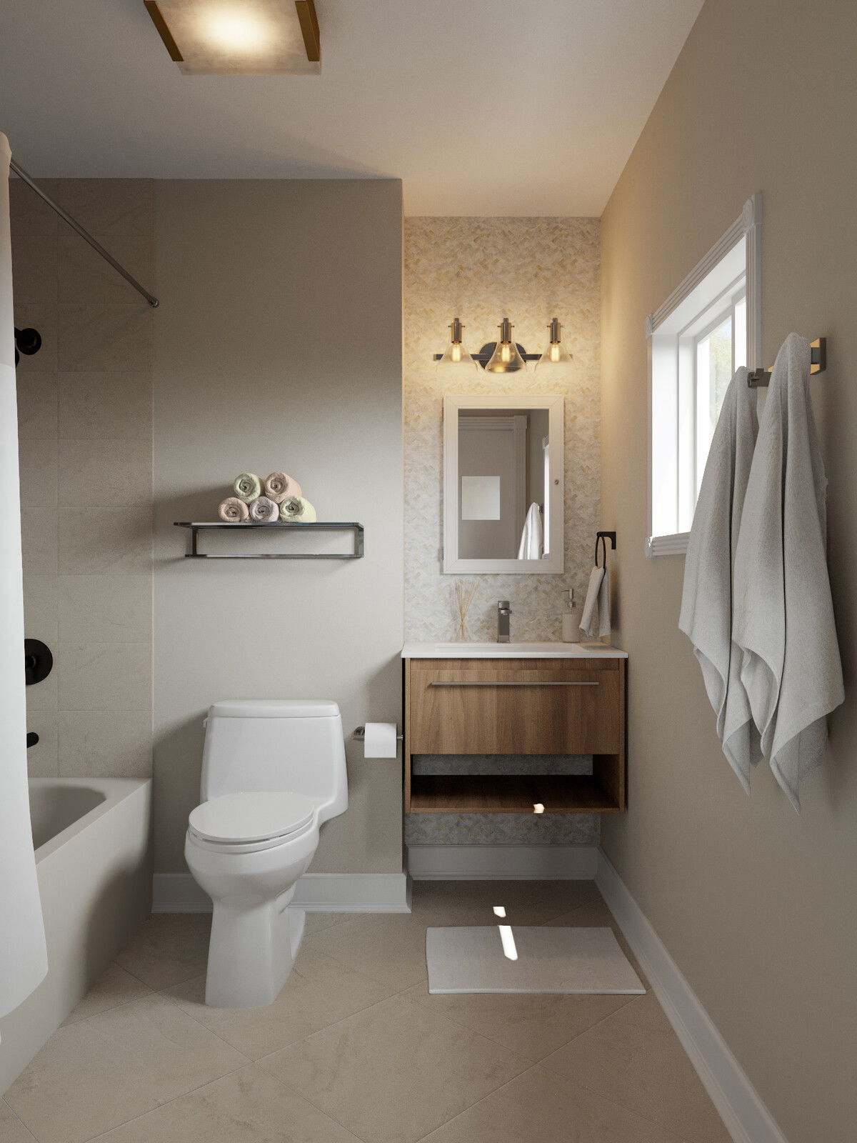 Chic Guest Bedroom Transformation Rendering thumb