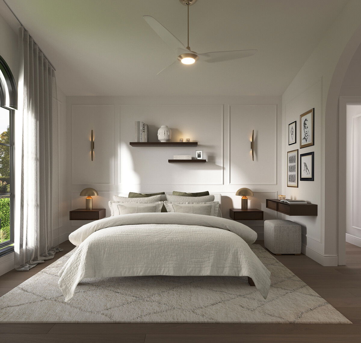 Stylish Modern Bedroom & Bathroom Remodel Rendering thumb