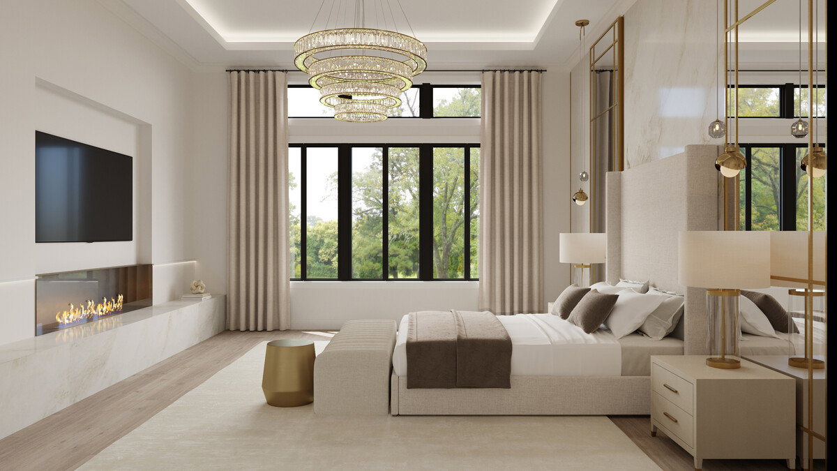 Sophisticated Glamorous Modern Home Design Rendering thumb