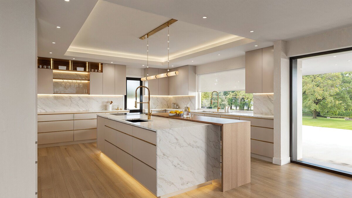 Elegant Modern Minimalism Kitchen Renovation Rendering thumb