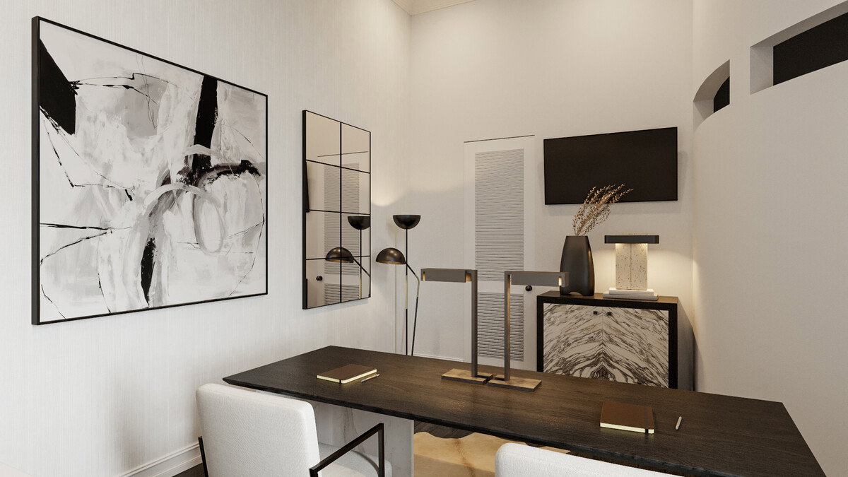 Modern Transitional Home Design Rendering thumb
