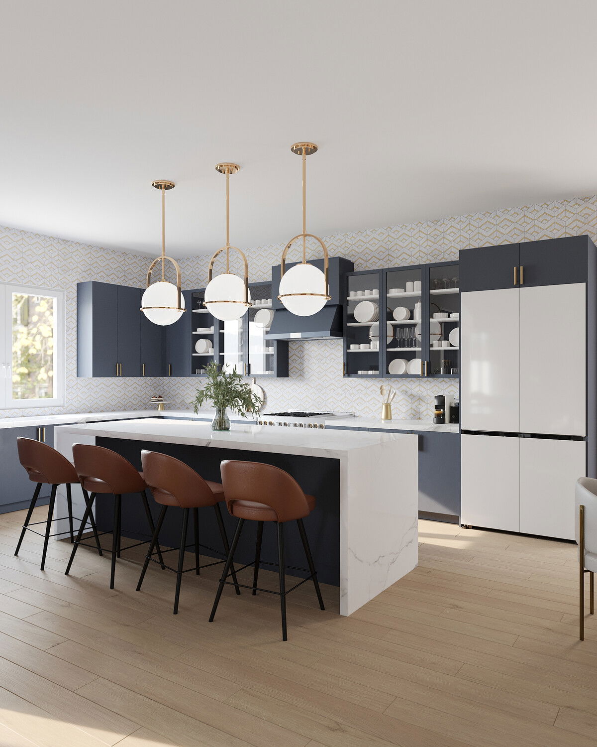 Modern Open Concept Home with Bronze Accents Rendering thumb