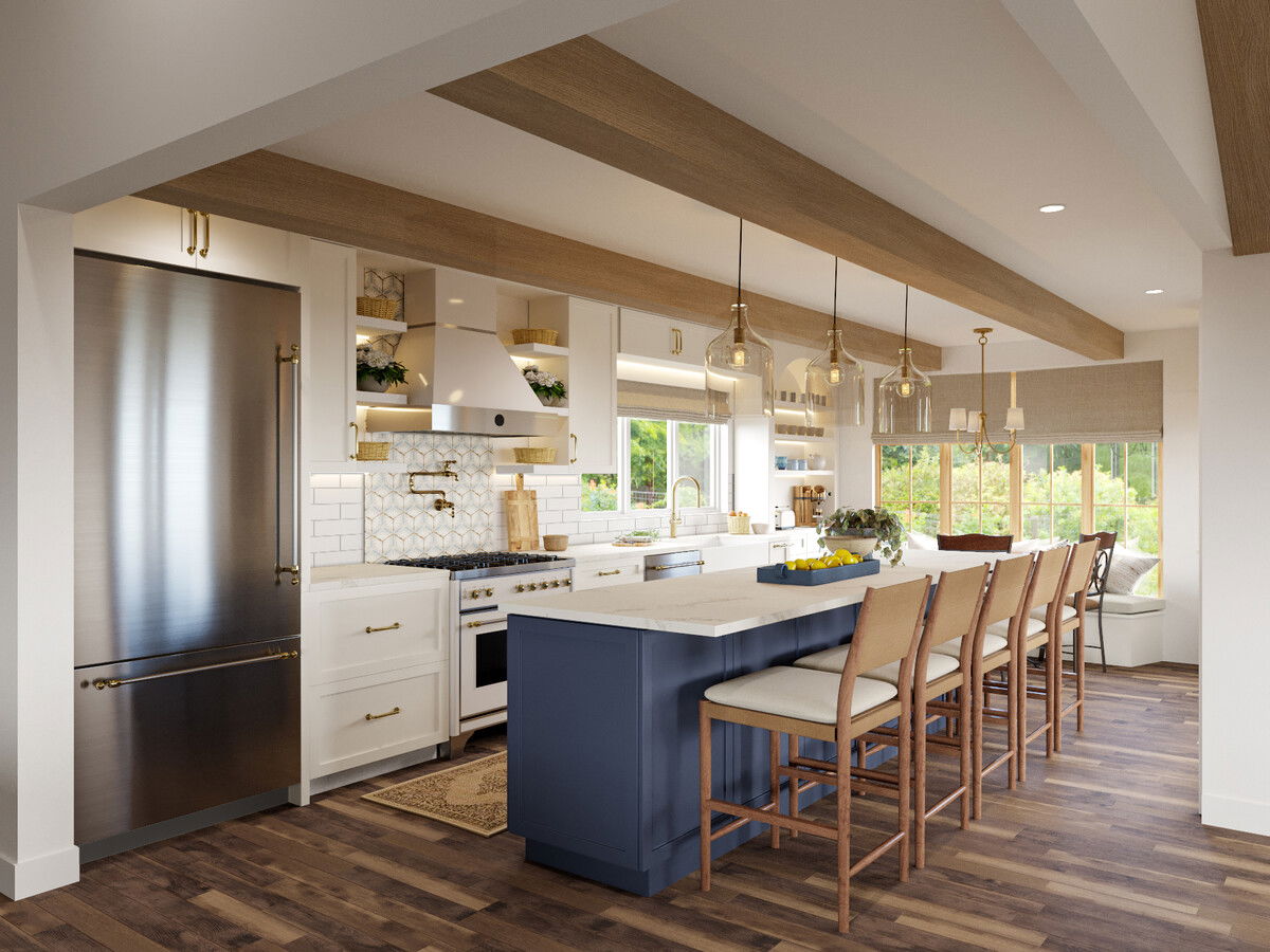 Sophisticated Spanish Mediterranean Home Design Rendering thumb