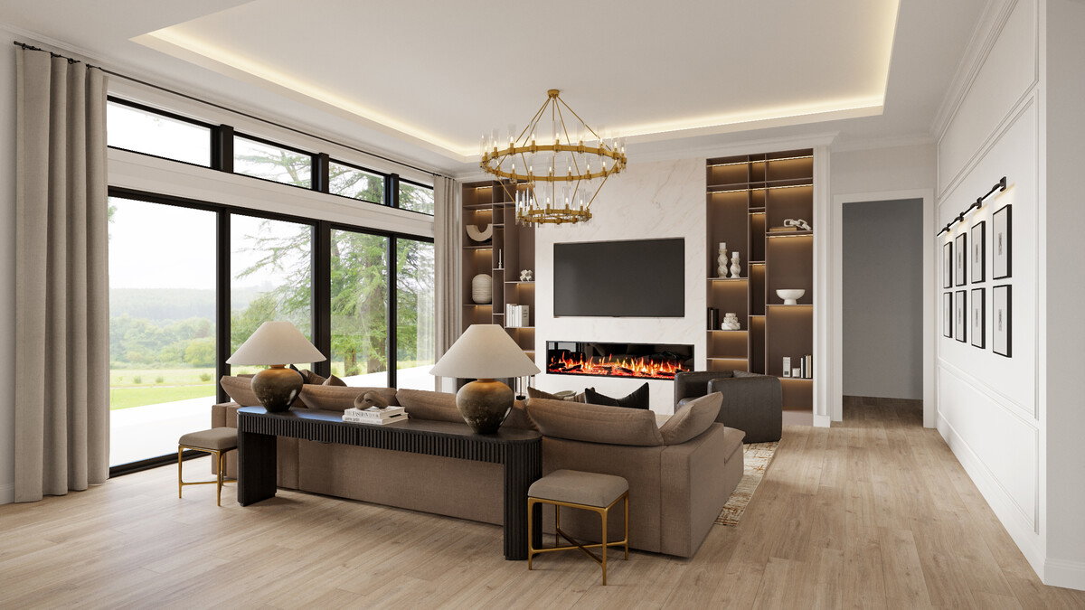 Sophisticated Glamorous Modern Home Design Rendering thumb