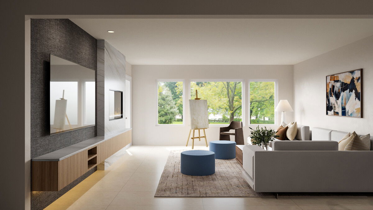 Modern Contemporary Home Transformation Rendering thumb