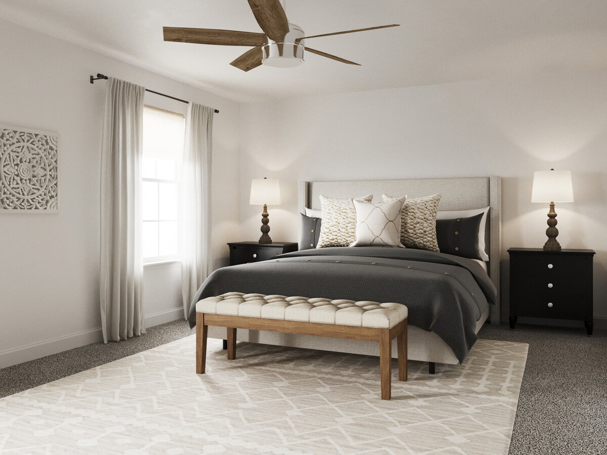 Modern Farmhouse Living & Dining Interior Design Rendering thumb