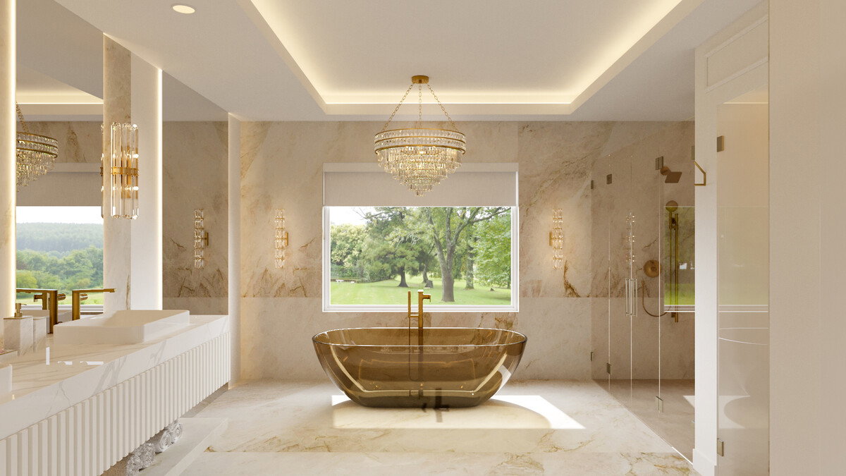 Sophisticated Glamorous Modern Home Design Rendering thumb