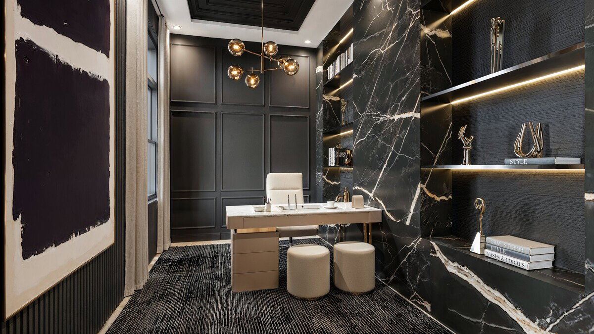 Sophisticated Glamorous Modern Home Design Rendering thumb