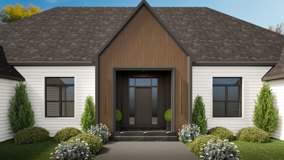 Sophisticated Glamorous Modern Home Design Rendering thumb