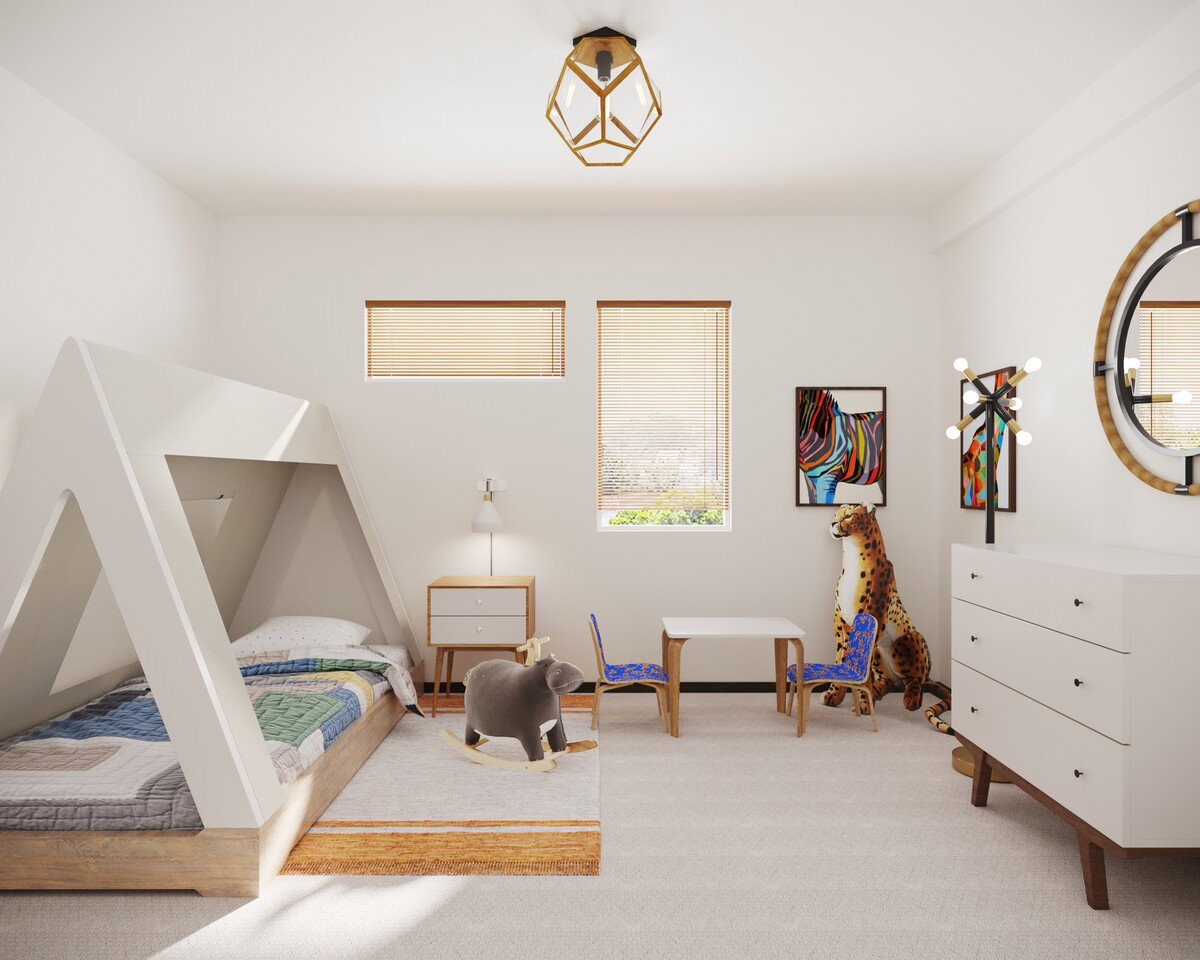 Jungle Animals Theme Room Design For Kids Rendering thumb