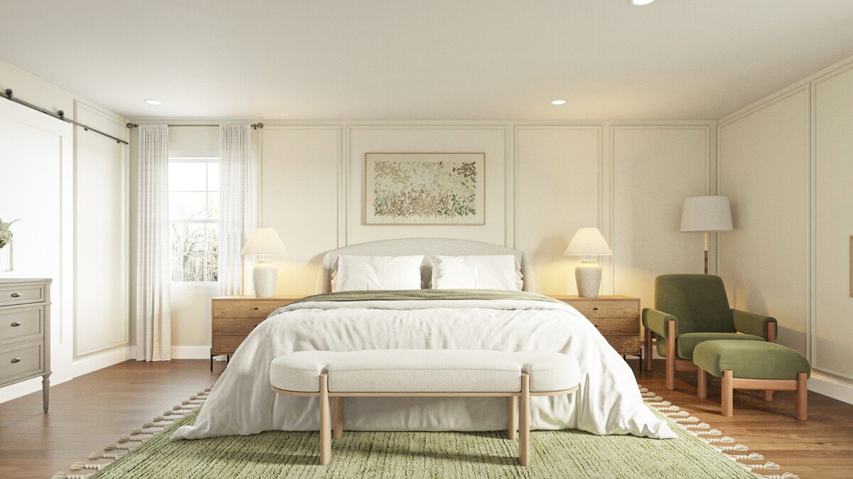 Fresh & Inviting Master Bedroom Design Rendering thumb