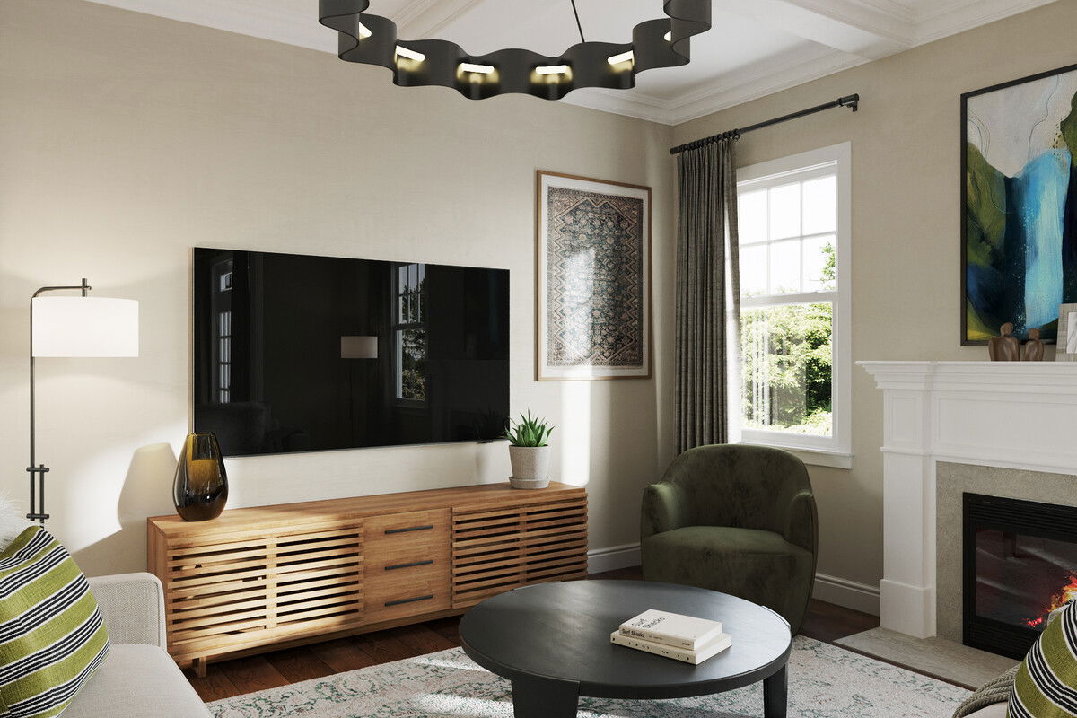 Elegant Transitional Family Home Renovation Rendering thumb