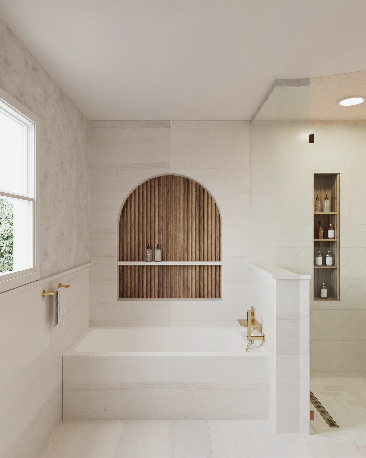 Modern & Minimalist Functional Bathroom Design Rendering thumb