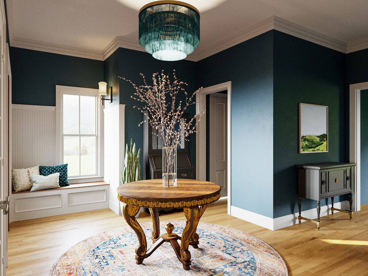 Transitional Foyer Interior Design Ideas Rendering thumb