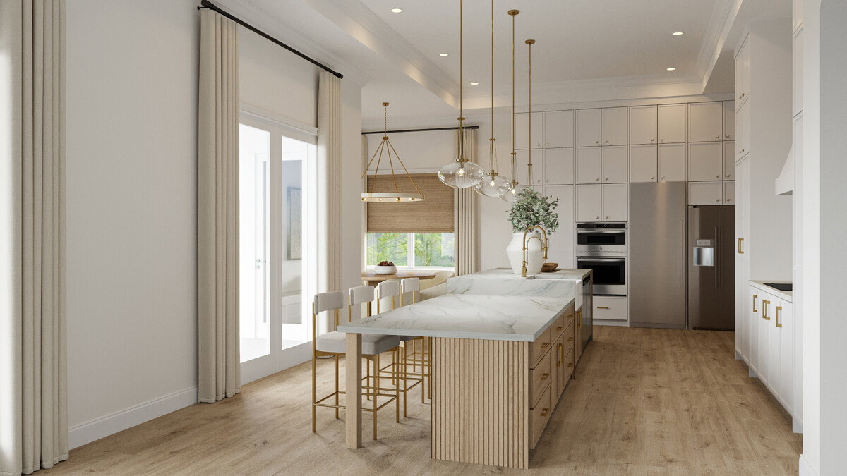 Sophisticated Modern Transitional Kitchen & Bathroom Design Rendering thumb