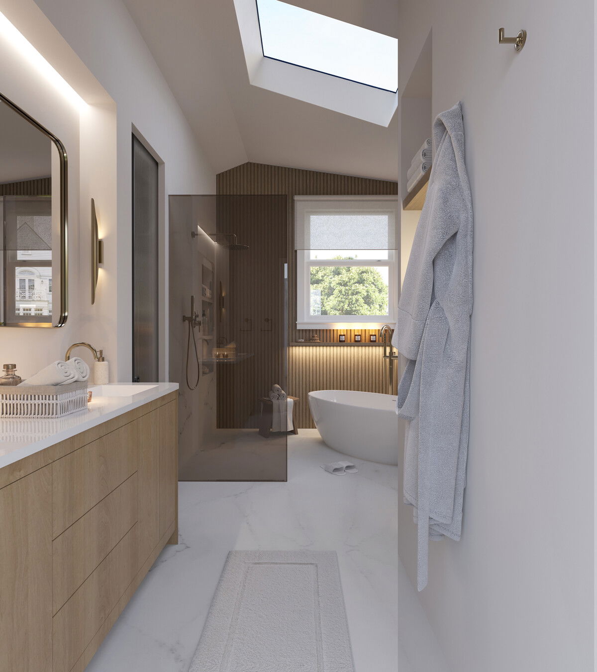 Stylish Modern Bedroom & Bathroom Remodel Rendering thumb