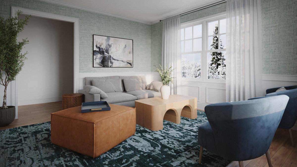Bright & Cozy Transitional Home Renovation Rendering thumb