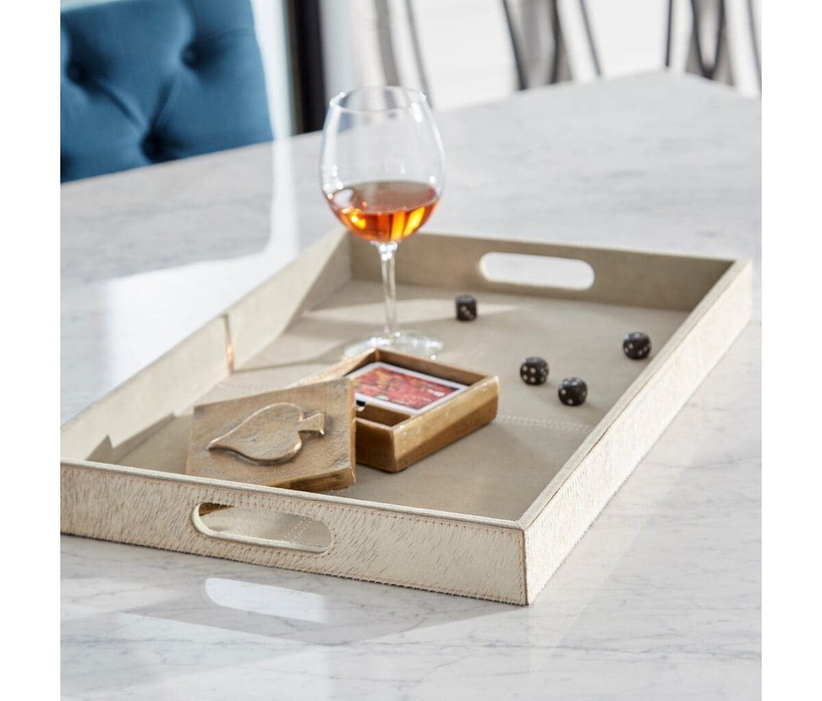 Spades Container | Antique Gold, Game Table by Cyan Design, 4.5" length x 4.5" width x 2" depth View 4
