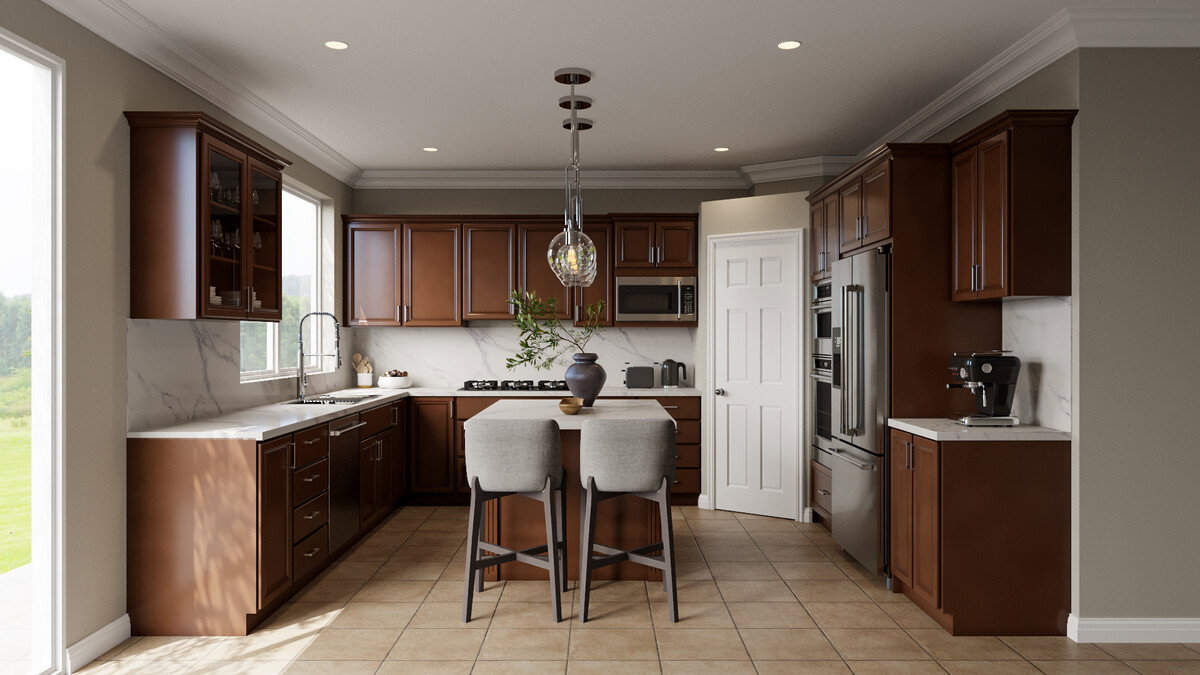 Modern Sophisticated Bathroom & Kitchen Renovation Rendering thumb