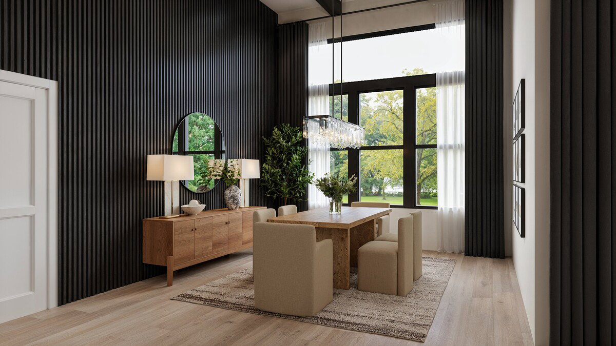 Modern Neutral Living Dining Room Combo Rendering thumb