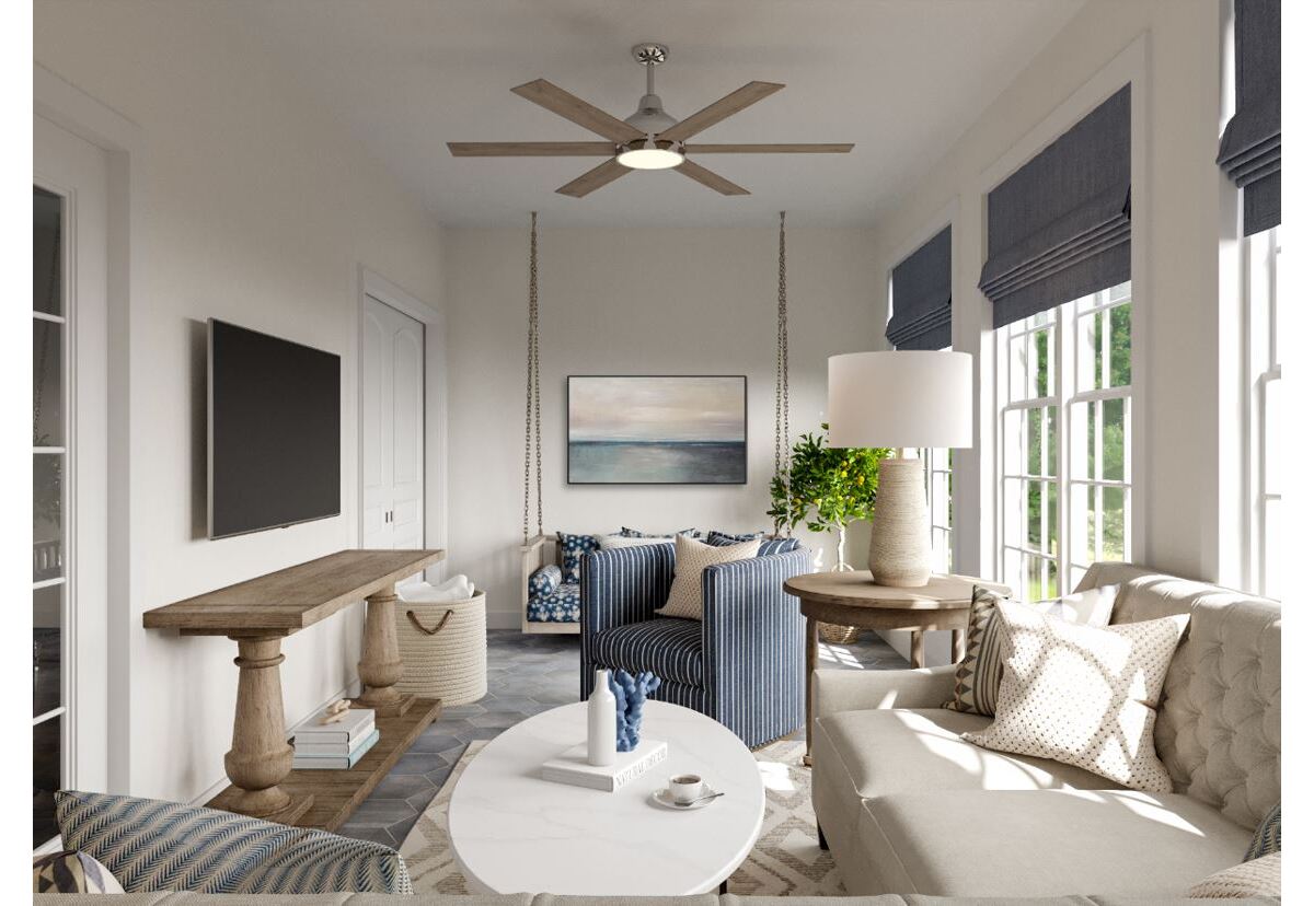Light & Airy Coastal Home Interior Design Rendering thumb
