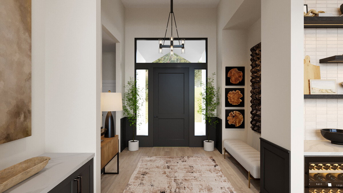 Modern Neutral Living Dining Room Combo Rendering thumb