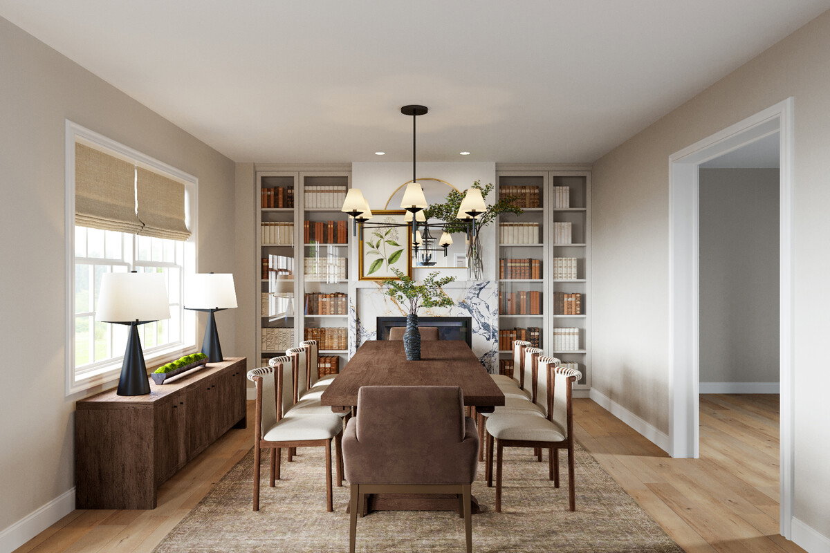 Modern Transitional Kitchen & Dining Remodel Rendering thumb