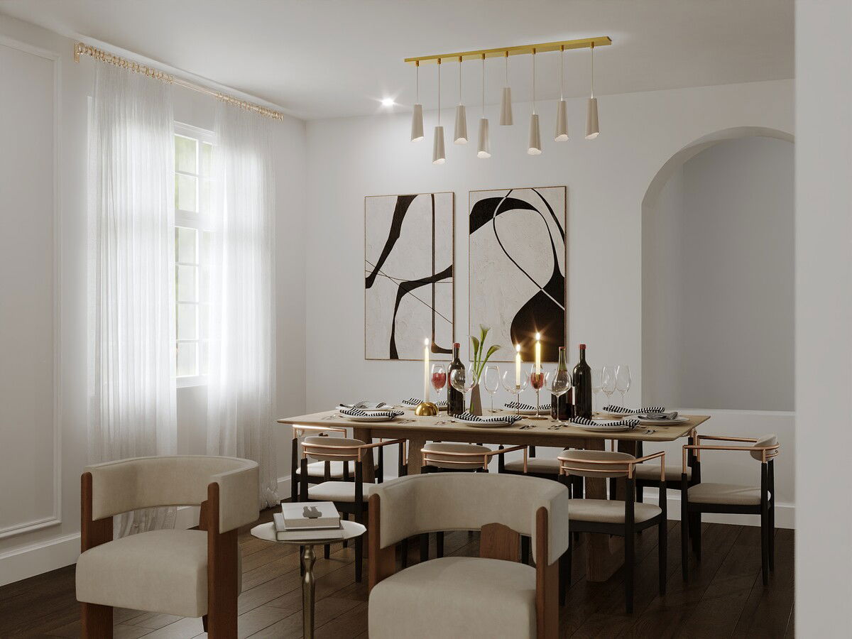 Elegant Contemporary Home Interior Design Rendering thumb