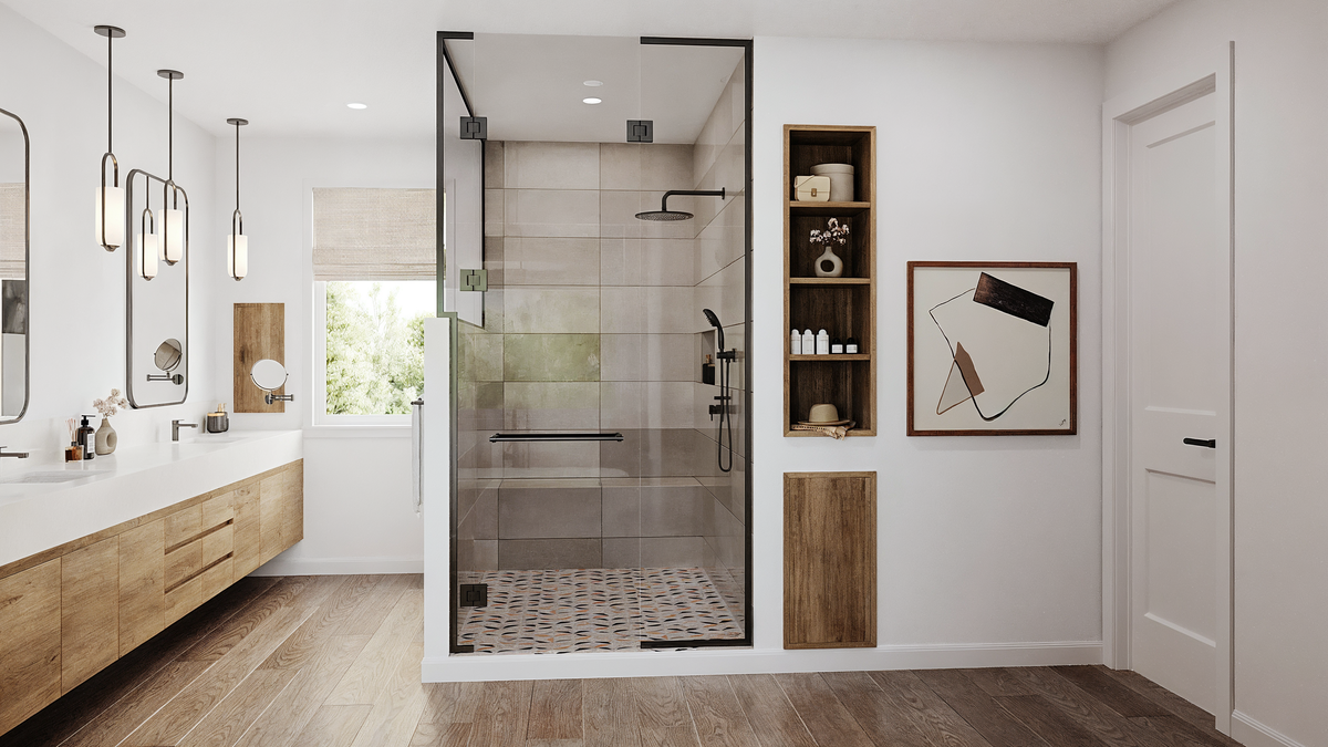 Modern Transitional Bathroom & Kitchen Design Rendering thumb