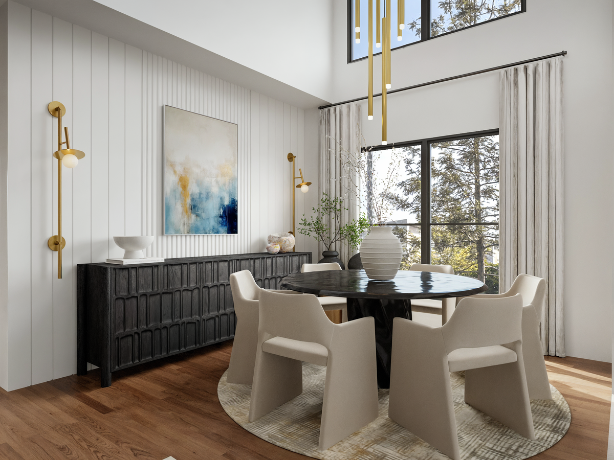 Sleek & Contemporary Living & Dining Room Rendering thumb