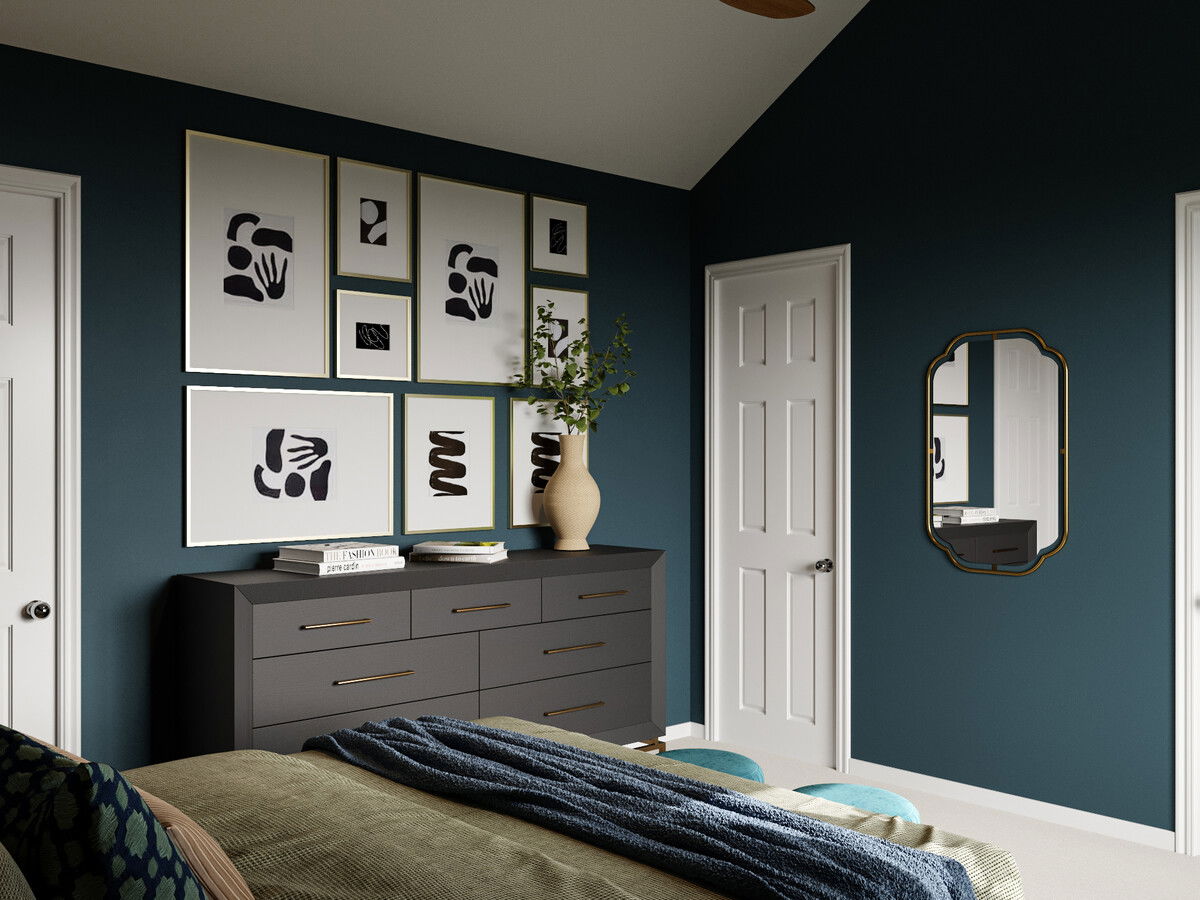 Eclectic Jewel Tone Home Design Rendering thumb