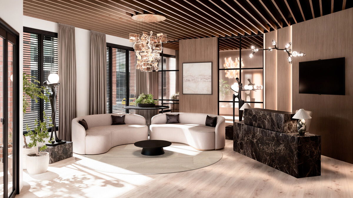 Elegant Sophisticated Software Company Renovation Rendering thumb