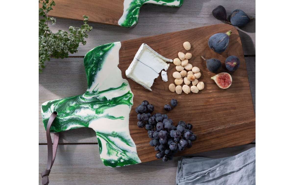 Austin Green Swirled Serving Board , Kitchen Appliance by Blue Pheasant View 4