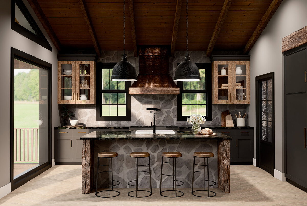 Timeless Rustic Modern Kitchen Renovation Rendering thumb