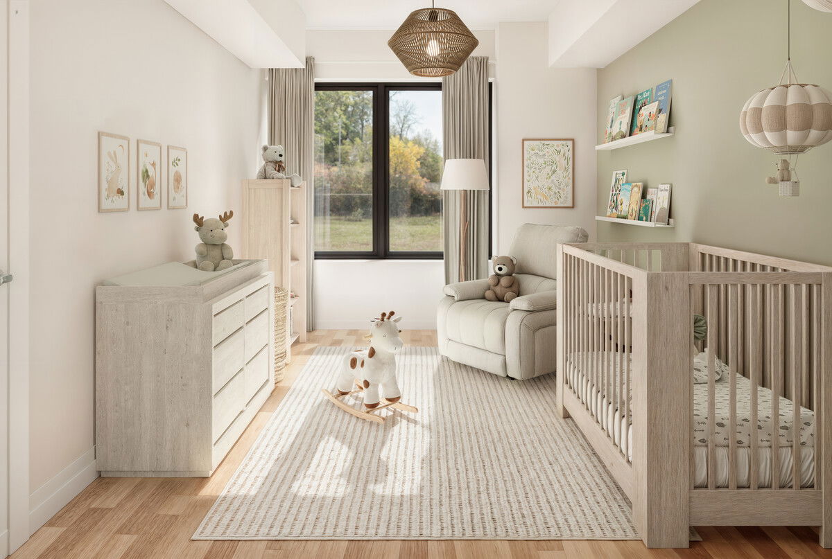 Nature Inspired Baby Girl Nursery Design Rendering thumb