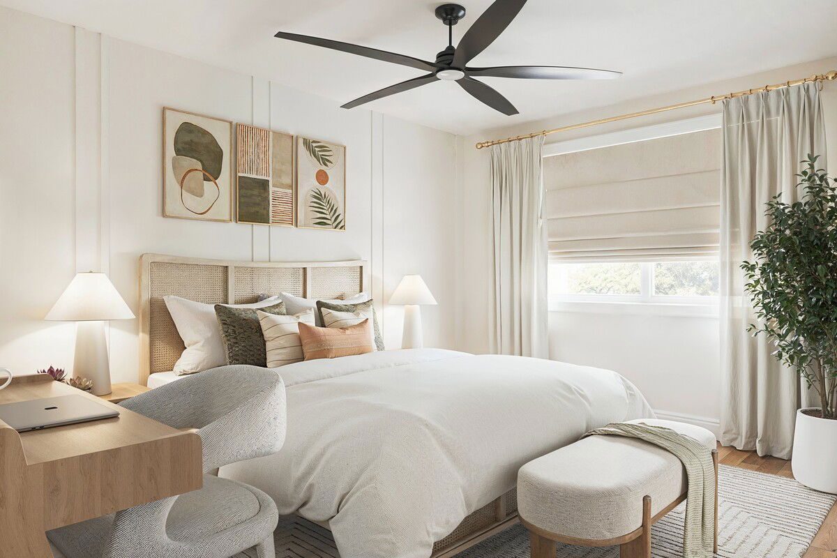 Light & Airy Scandinavian Guest Bedroom Remodel Rendering thumb