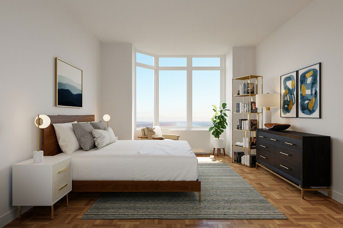 Modern & Fresh Living & Dining Room Rendering thumb