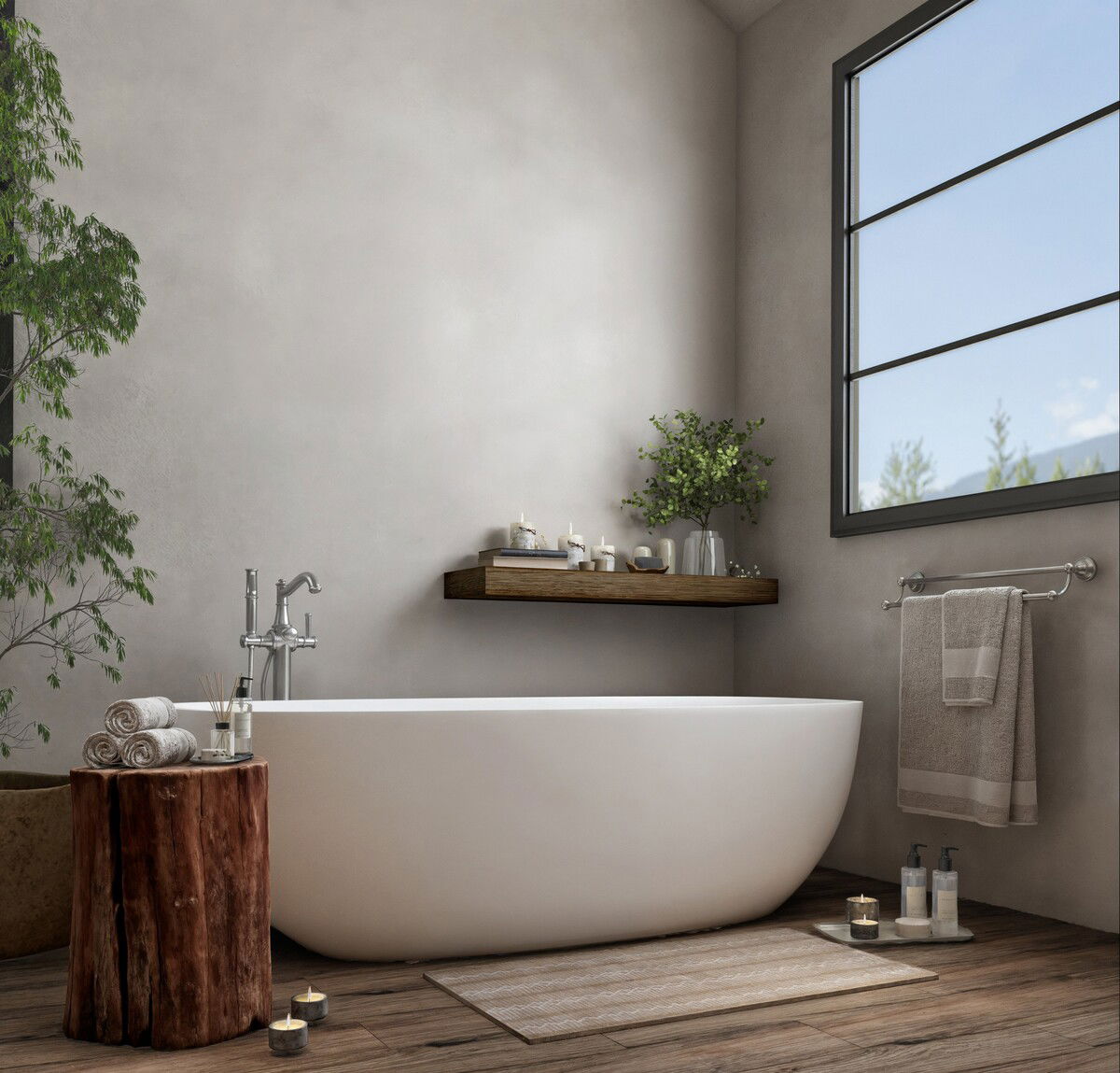 Elegant Transitional Rustic & Chic Home Design Rendering thumb