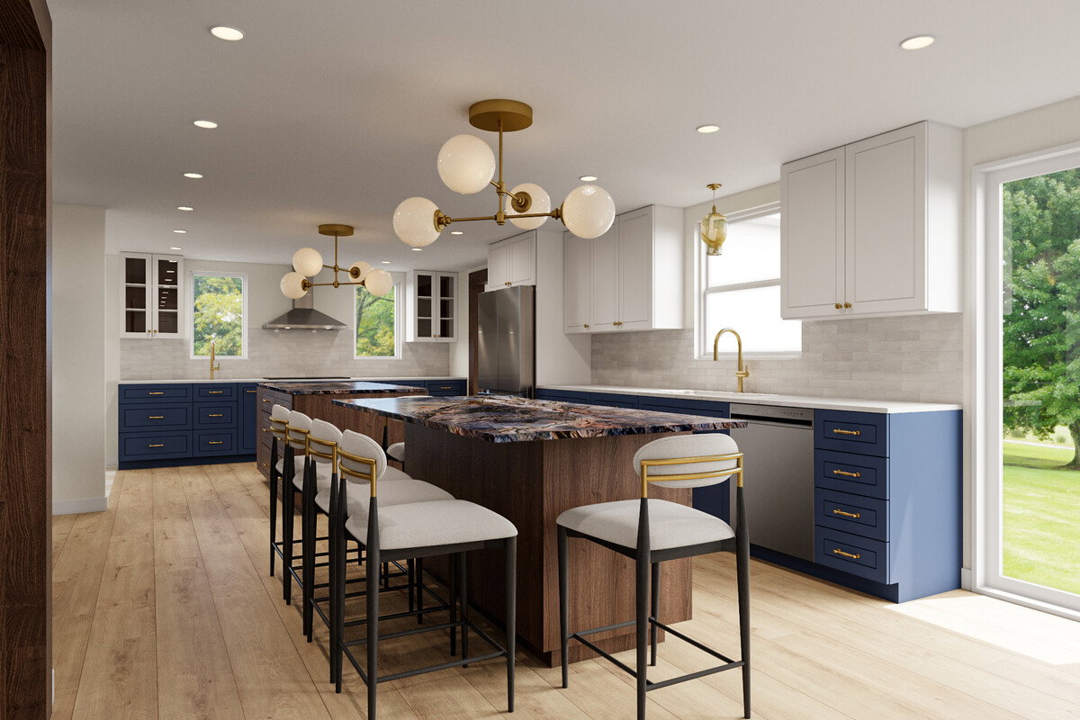 Transitional Beach House Renovation with Modern Touches Rendering thumb
