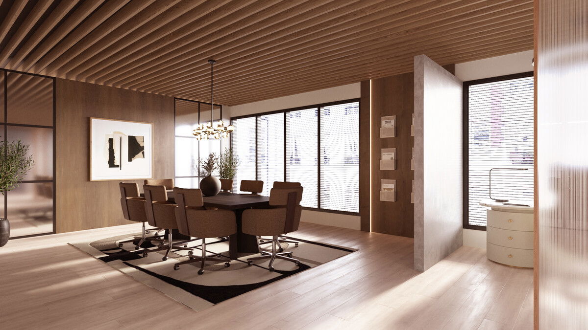 Elegant Sophisticated Software Company Renovation Rendering thumb